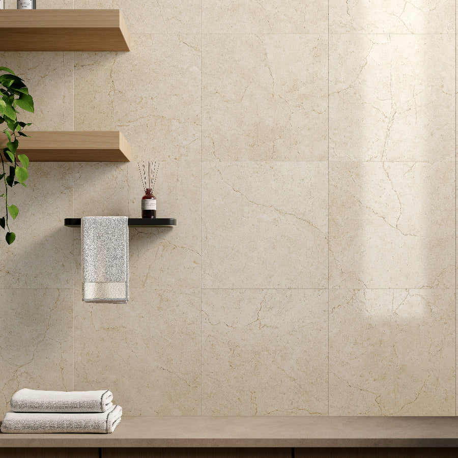 Crema Marfil 600x1200 Silktec Bianco Marble Look Tile
