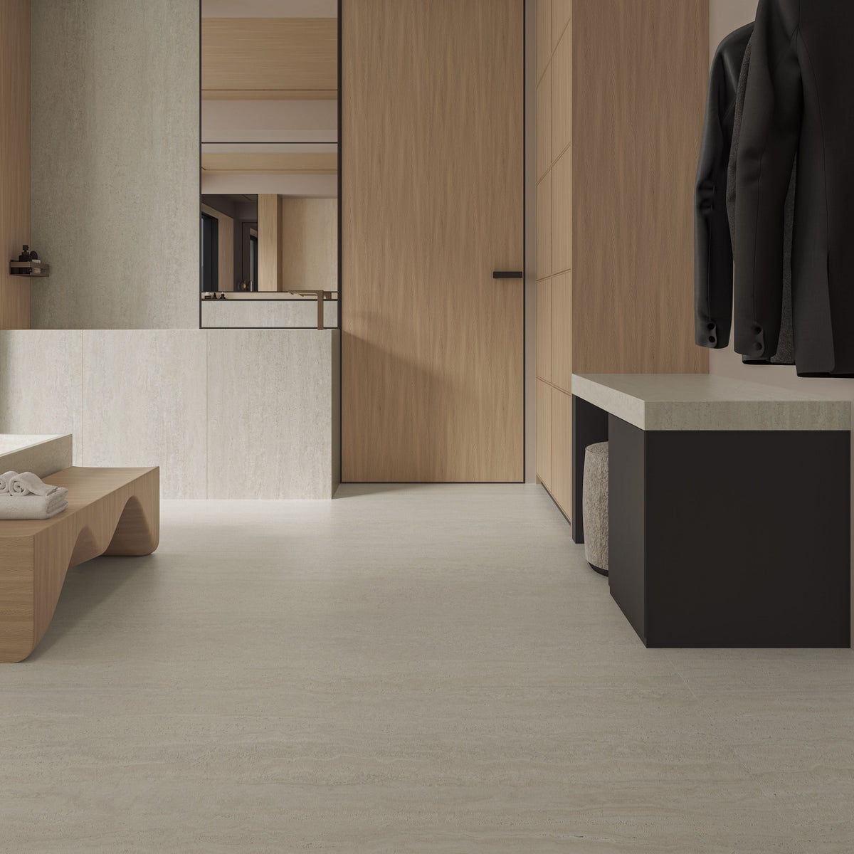 Avoca 600x1200 Matt Bianco Vein Cut Travertine Look Tile