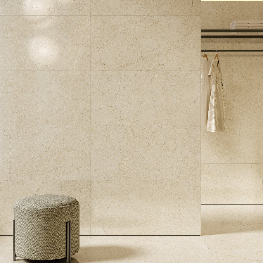 Crema Marfil 600x1200 Silktec Bianco Marble Look Tile