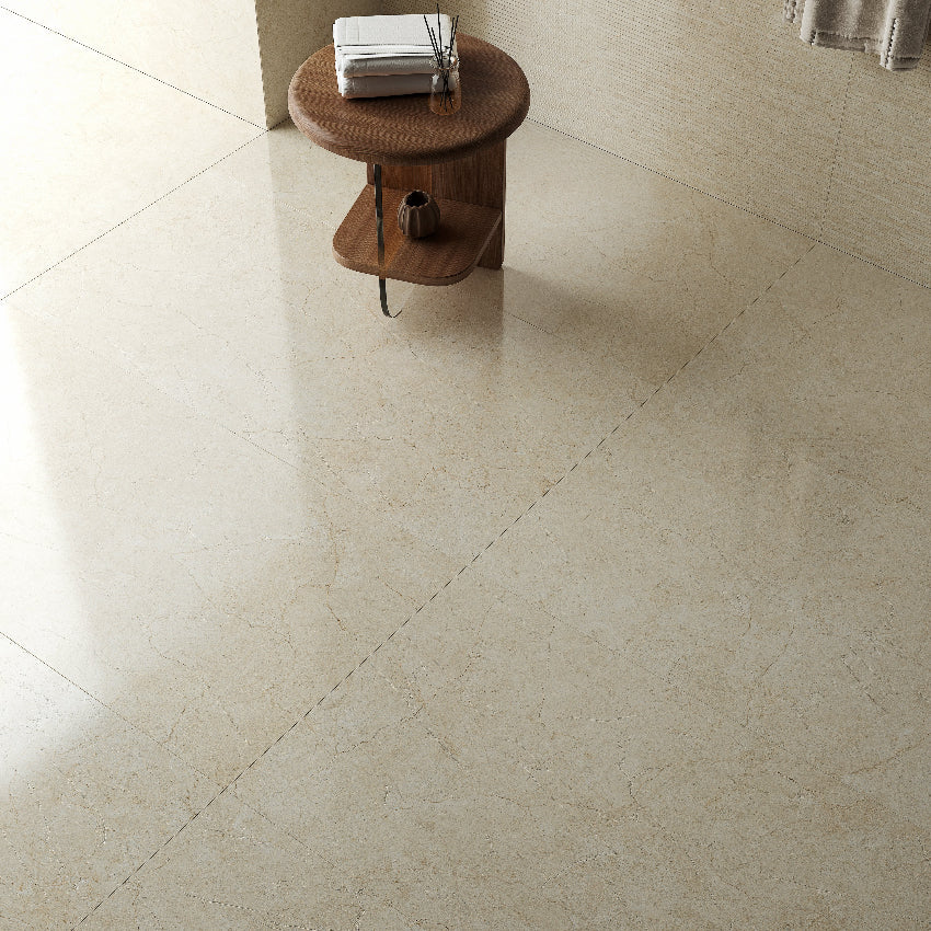 Crema Marfil 600x1200 Silktec Bianco Marble Look Tile