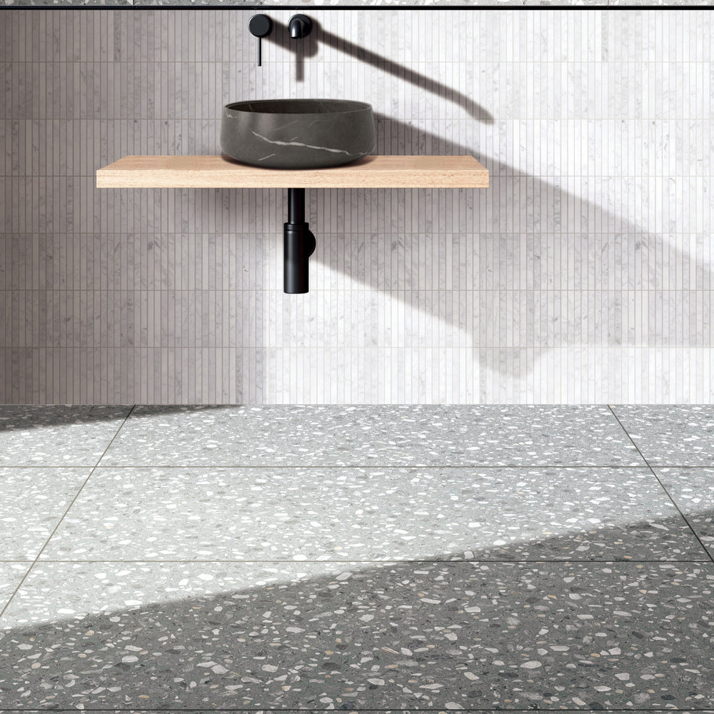 Agglo Lido 600x600mm Matt Terrazzo Look Tile