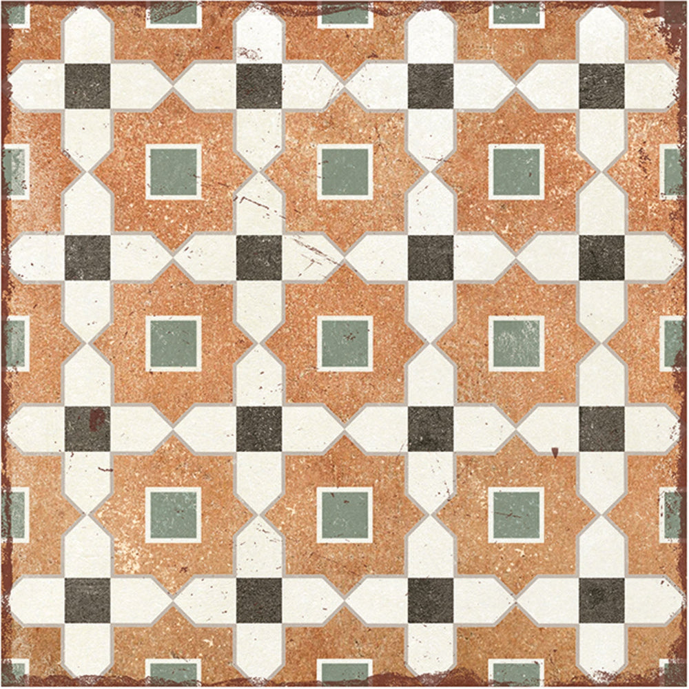 Alhambra Layla Matt 200x200mm Decorative Encaustic Look Porcelain Tile