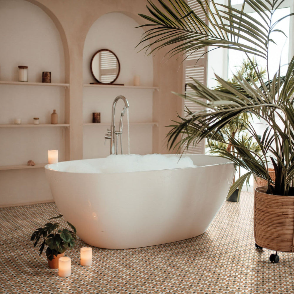 Alhambra Layla Matt 200x200mm Decorative Encaustic Look Porcelain Tile