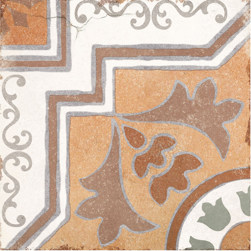 Alhambra Layla Matt 200x200mm Decorative Encaustic Look Porcelain Tile