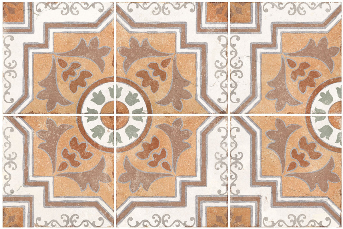 Andalusia Zahara Matt 200x200mm Decorative Encaustic Look Porcelain Tile