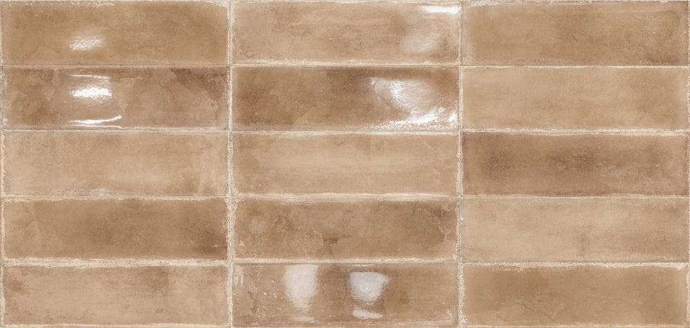 Atlantique Amande Gloss 69x240mm Handmade Look Almond Subway Tile