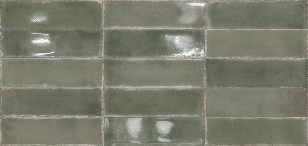 Atlantique Amande Gloss 69x240mm Handmade Look Almond Subway Tile