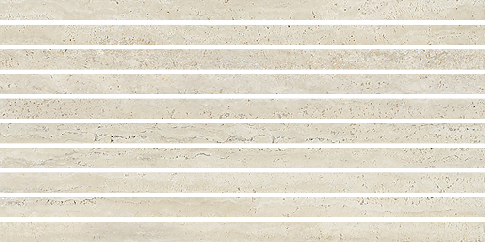 Avoca 300x600 Slats DÃÂ©cor Tile Matt Sabbia Vein Cut Travertine Look Tile