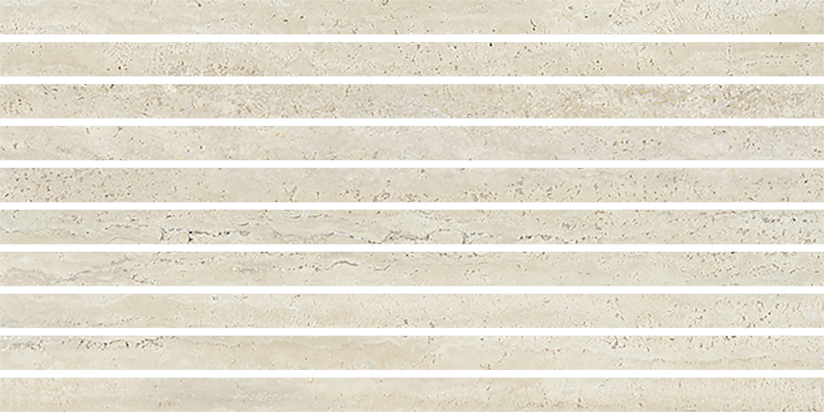 Avoca 300x600 Slats Décor Tile Matt Sabbia Vein Cut Travertine Look Tile