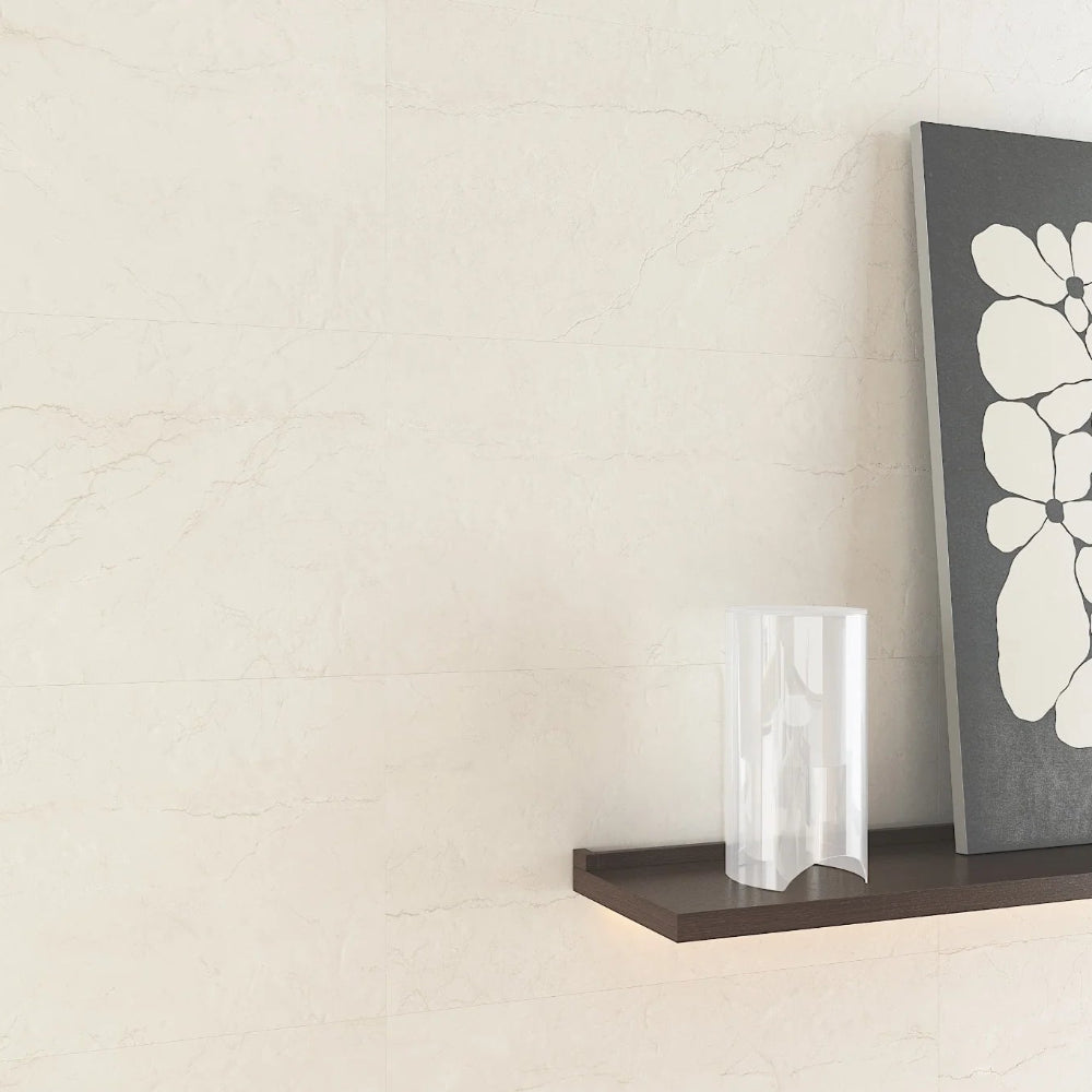 Bottacino Alabaster Matt 600x1200 Light Beige 3D Flute Feature Marble Look Tile