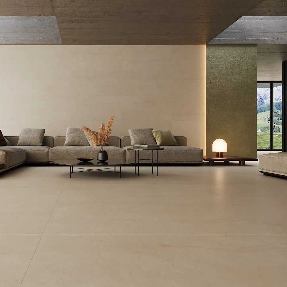 Bottacino Alabaster Matt 600x1200 Light Beige 3D Flute Feature Marble Look Tile