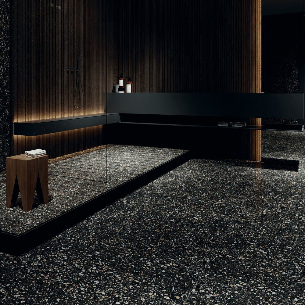 Venice Silver 600x600mm Matt Terrazzo Look Tile