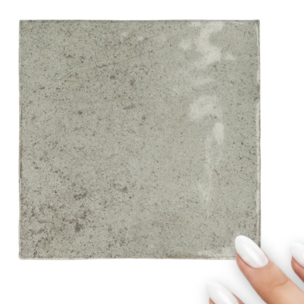 Majorca Mint Gloss Porcelain Square Splashback Wall Tile 100x100mm