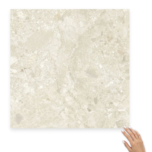 Matera Sola Beige Stone Look Matt Porcelain Floor & Wall Tile 600×600mm