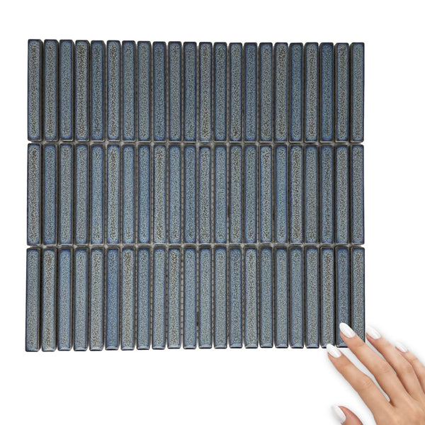 Vintage Stack Sea Porcelain Kit Kat Mosaic Tile Gloss 284x295mm