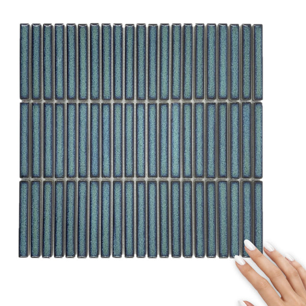 Vintage Stack Spring Porcelain Kit Kat Mosaic Tile Gloss 284x296mm
