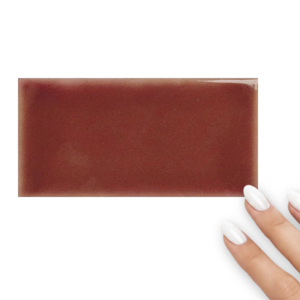 Yoko Bordo Gloss Ceramic Subway Wall Tile 62.5x125mm
