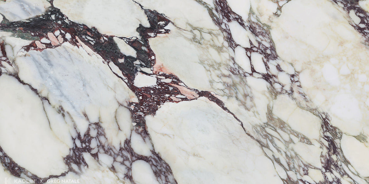 Kaolin x Greg Natale 600x1200 Calacatta Viola Silktec