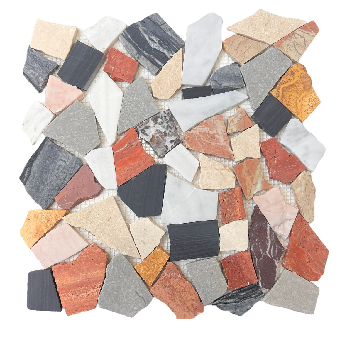 Crazy Mix Honed 305x305mm Natural Marble Mosaic