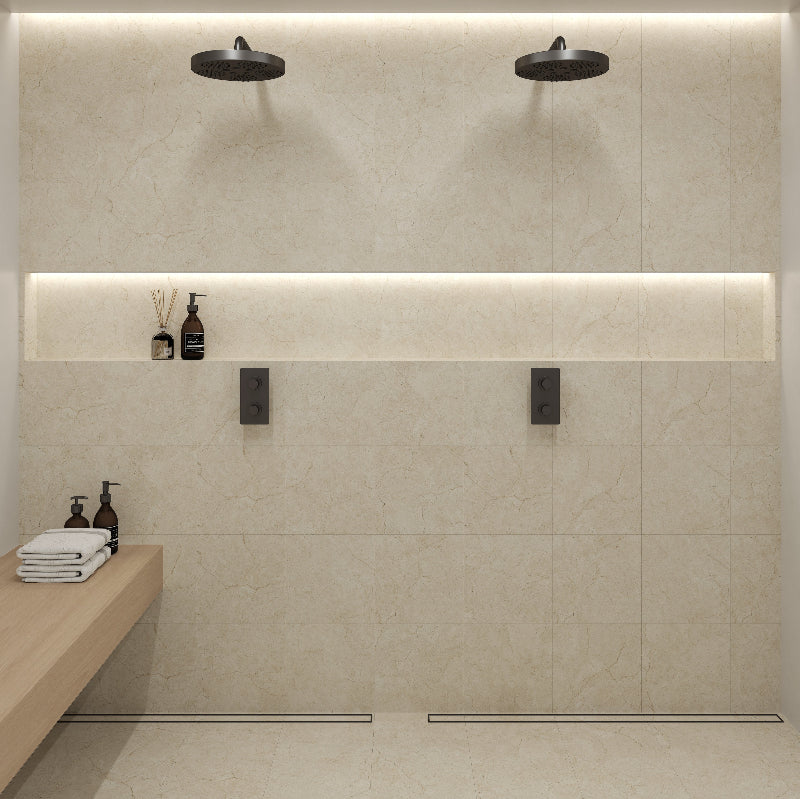 Crema Marfil 600x1200 Silktec Bianco Marble Look Tile