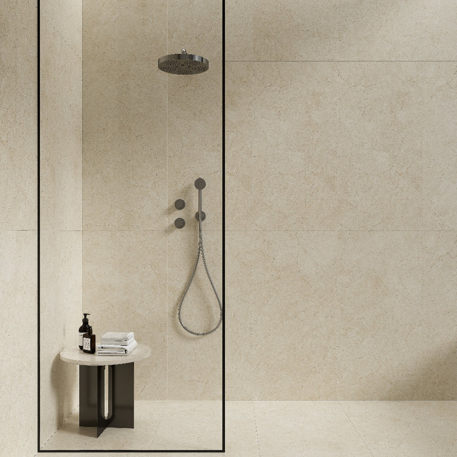 Crema Marfil 600x1200 Silktec Bianco Marble Look Tile