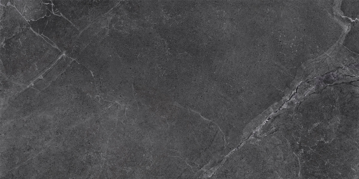Enzo Coal Lappato 600x1200mm Stone Look Porcelain Tile