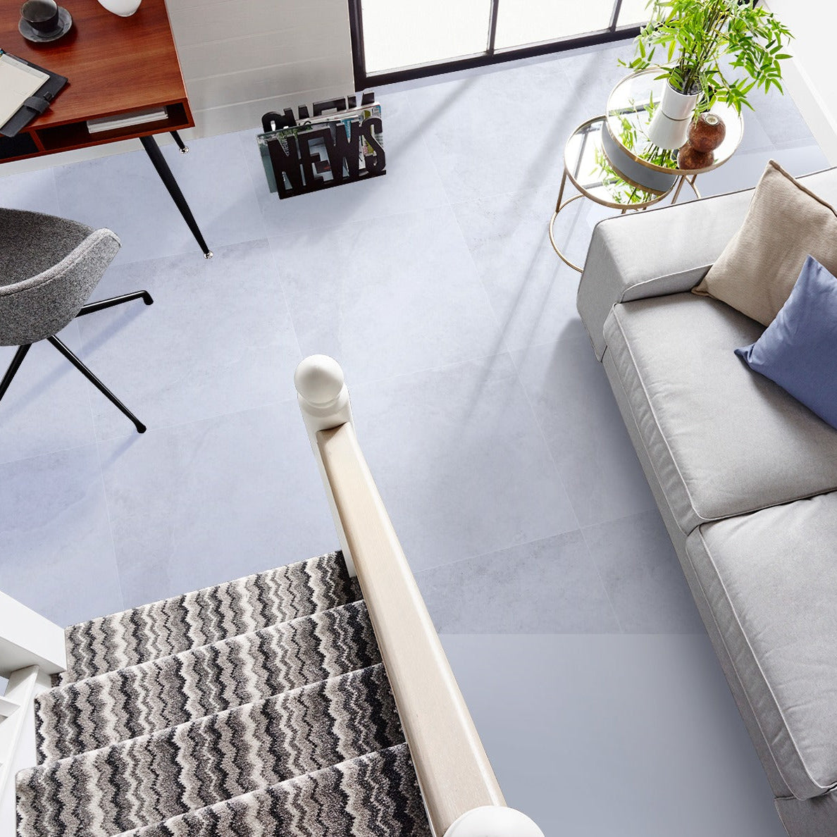 Enzo Moon Lappato 600x600mm Stone Look Porcelain Tile