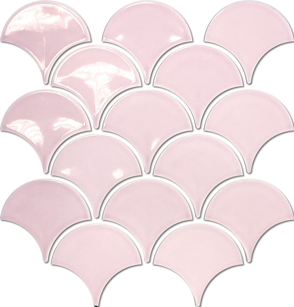 Fishscale Pink Mosaic Gloss Tile 259x273
