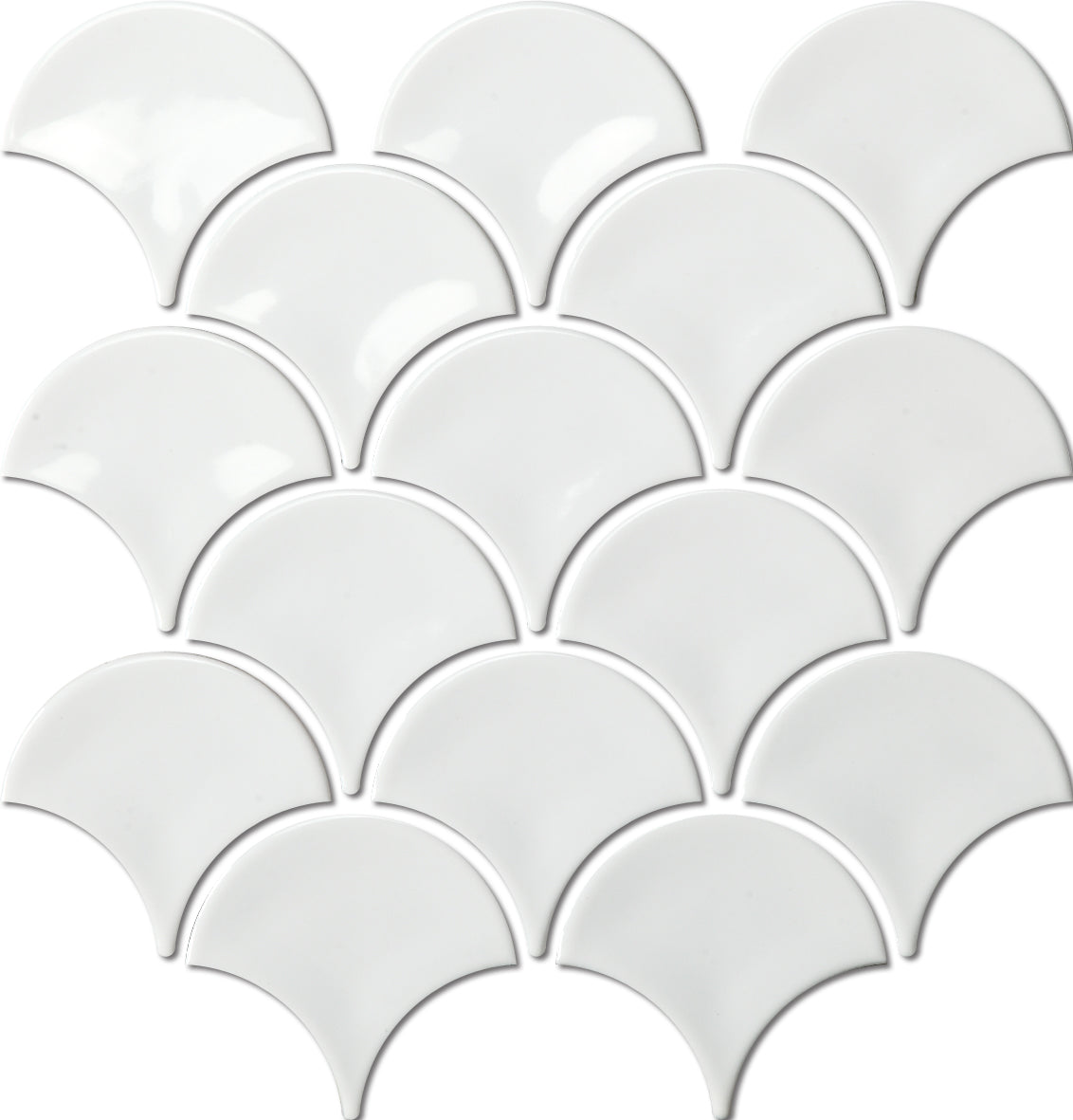 Fishscale White Mosaic Gloss Tile 259x273