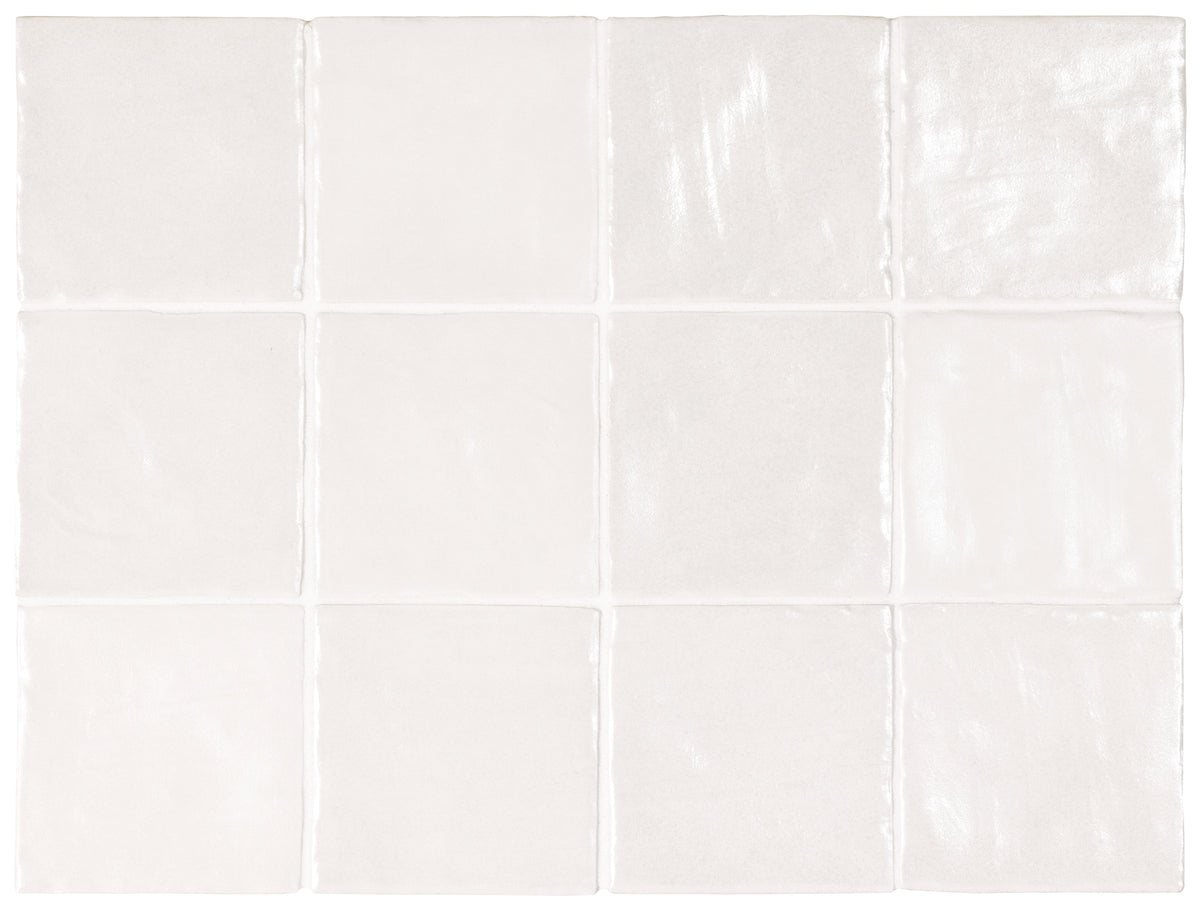 Iris White 100x100mm Spanish Small Square Ceramic Wall Tile