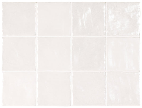 Iris White 100x100mm Spanish Small Square Ceramic Wall Tile