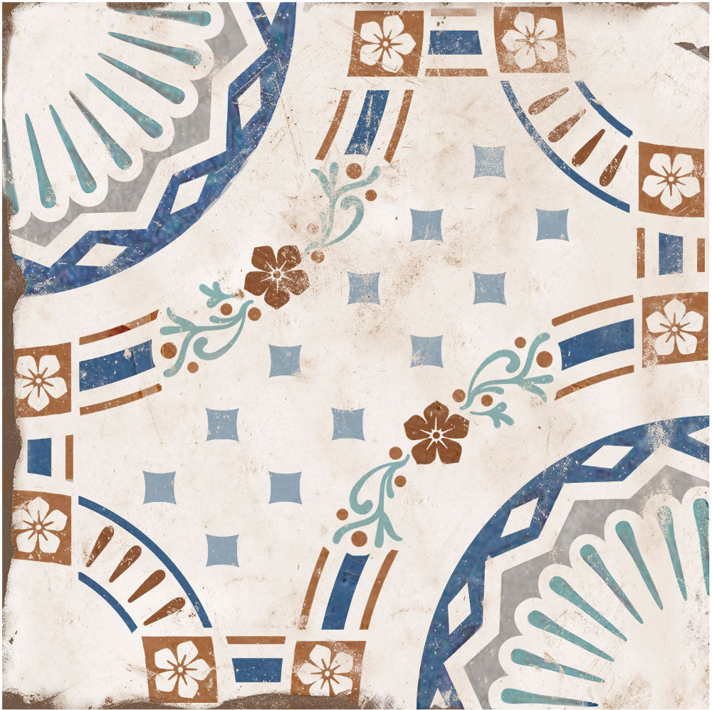 Alhambra Layla Matt 200x200mm Decorative Encaustic Look Porcelain Tile