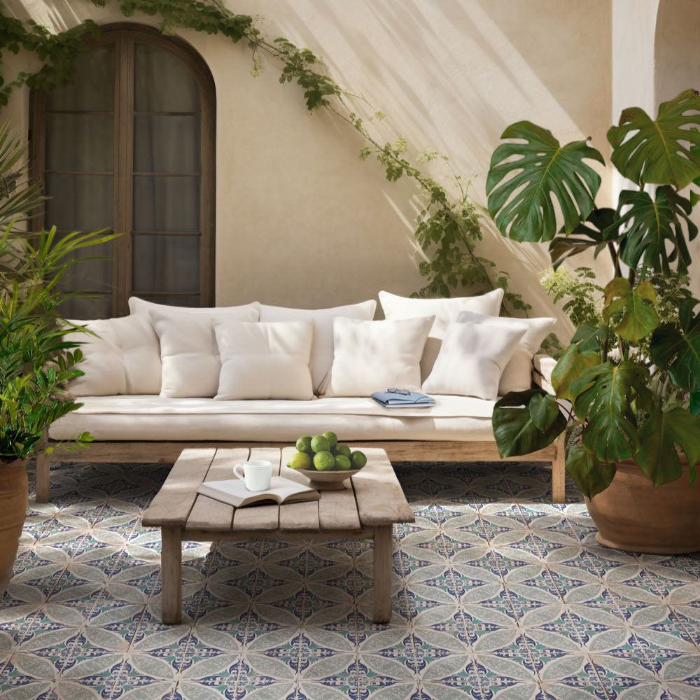 Alhambra Layla Matt 200x200mm Decorative Encaustic Look Porcelain Tile