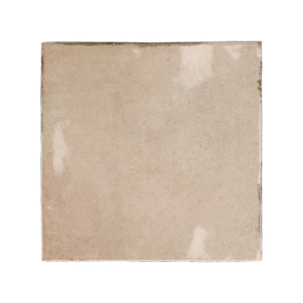 Majorca Taupe Gloss Porcelain Square Wall Tile 100x100mm