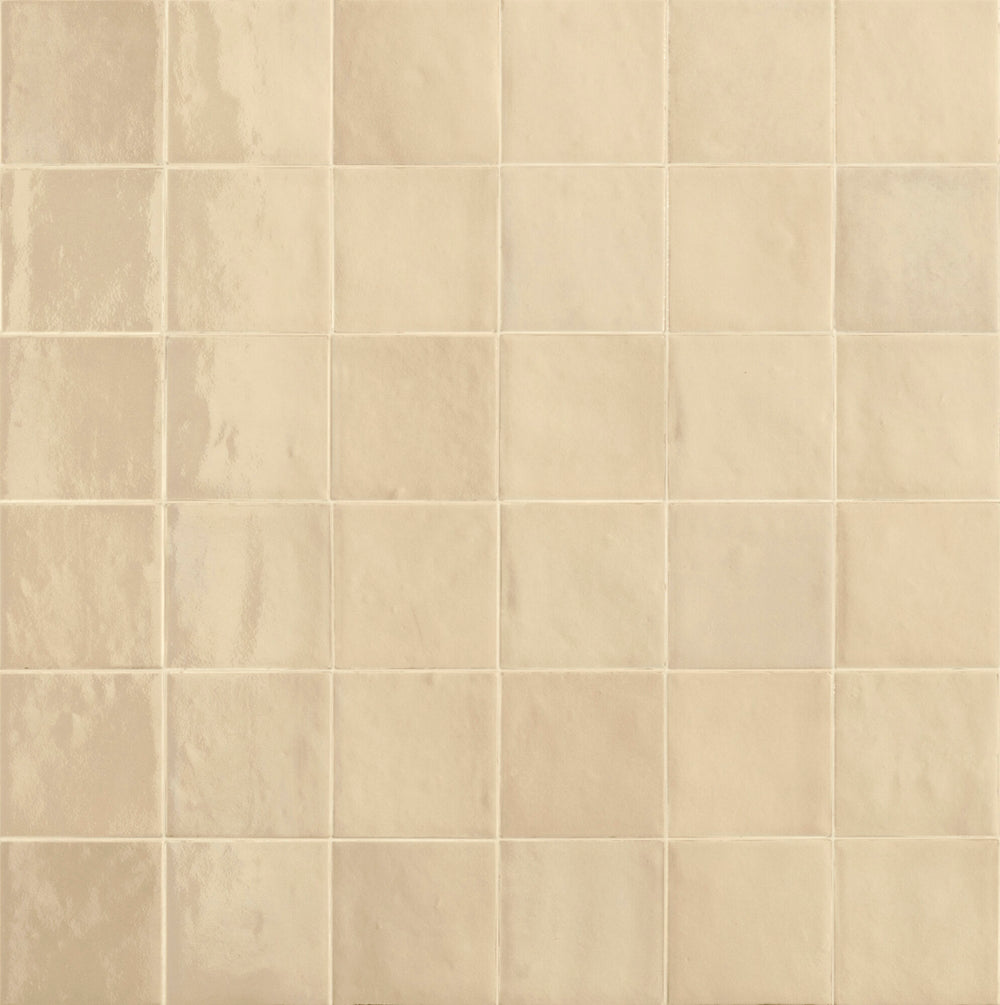 MÃ©lange Gloss 100x100mm Handmade Look Beige Ceramic Tile
