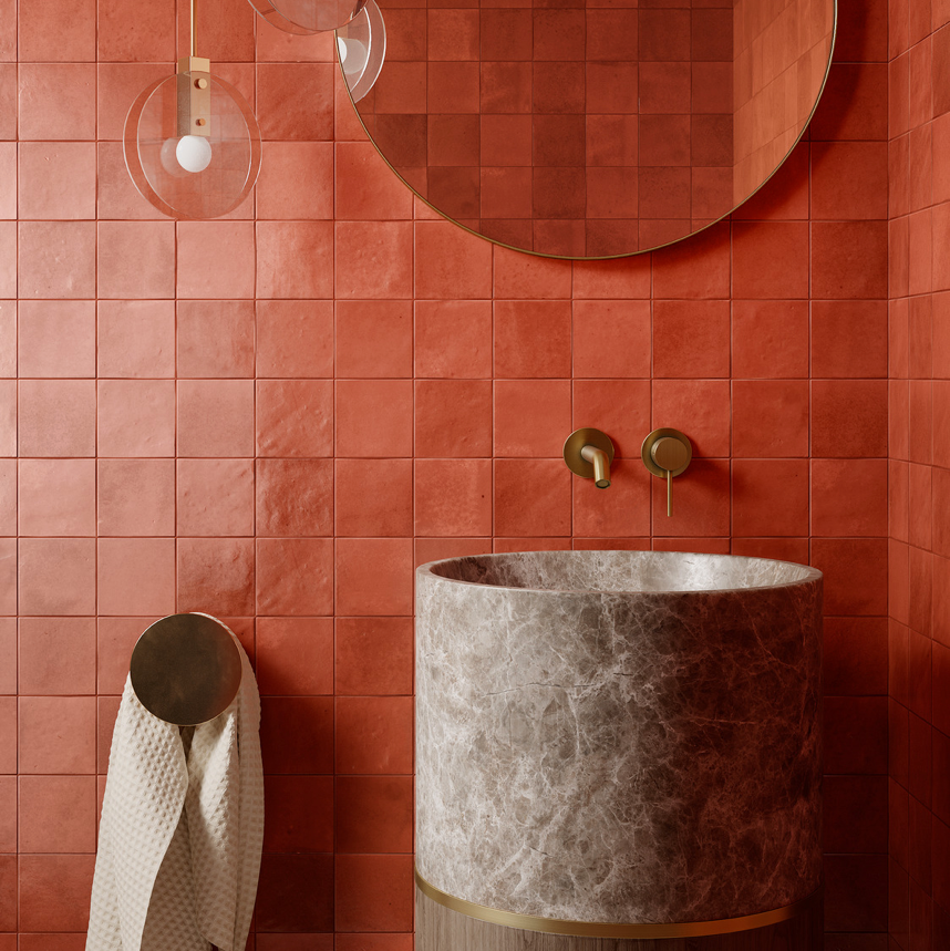 MÃ©lange Gloss 100x100mm Handmade Look Beige Ceramic Tile
