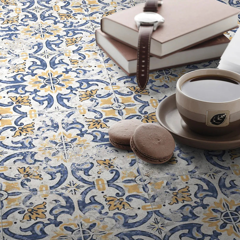 Mystique 205x205mm Vintage Encaustic Look Tile