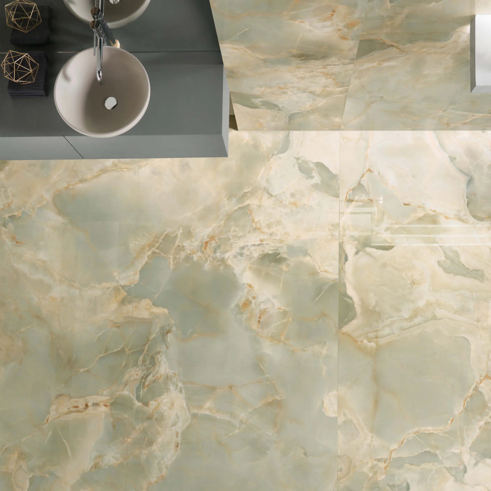 Onice Reale 600x1200mm Polished Onyx Marble Look Porcelain Tile