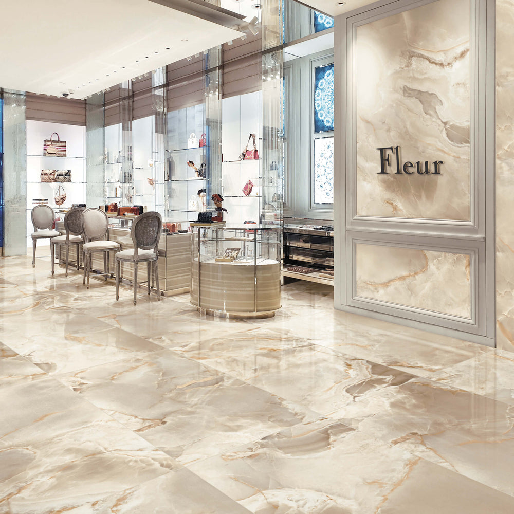 Onice Reale 600x1200mm Polished Onyx Marble Look Porcelain Tile