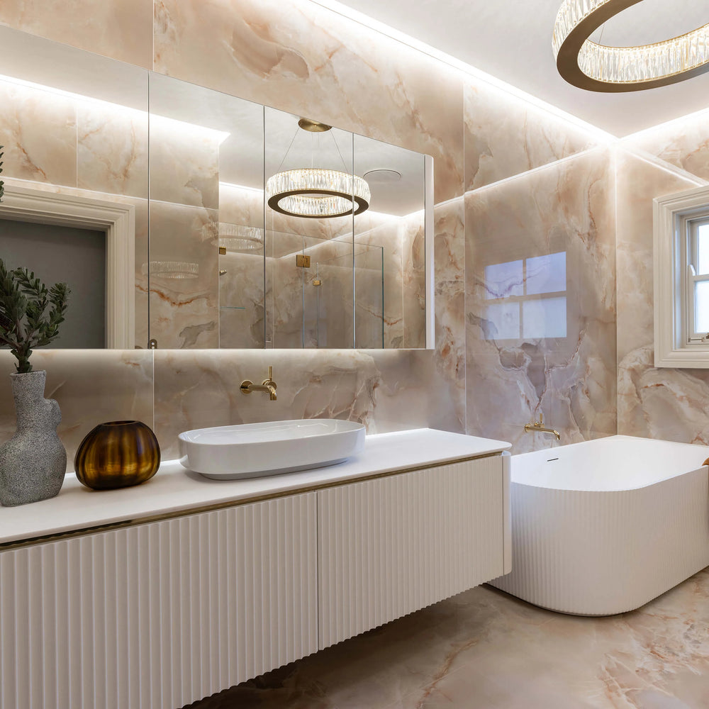 Onice Reale 600x1200mm Polished Onyx Marble Look Porcelain Tile