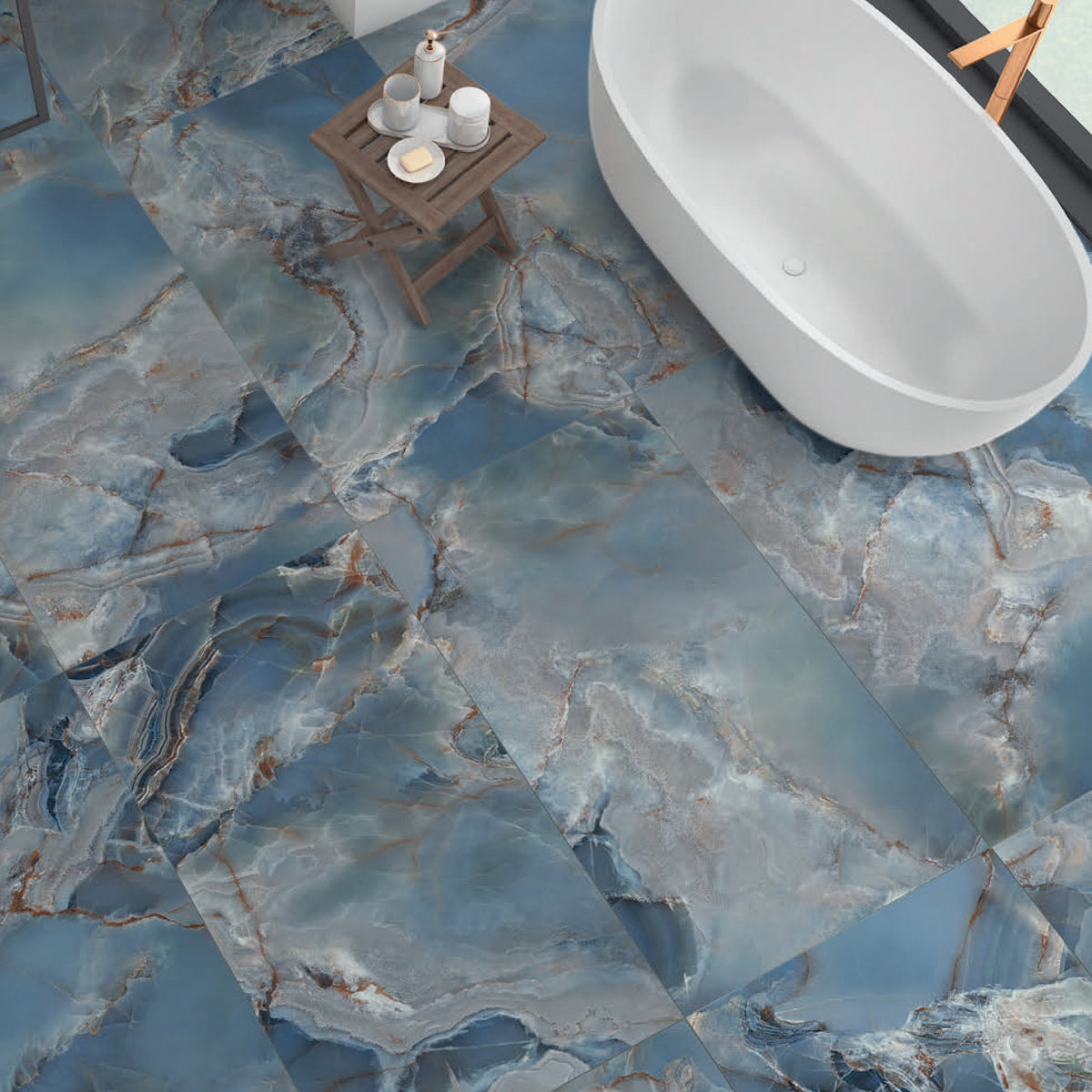 Onice Reale Gemstone 600x1200mm Polished Onyx Marble Look Porcelain  Tile