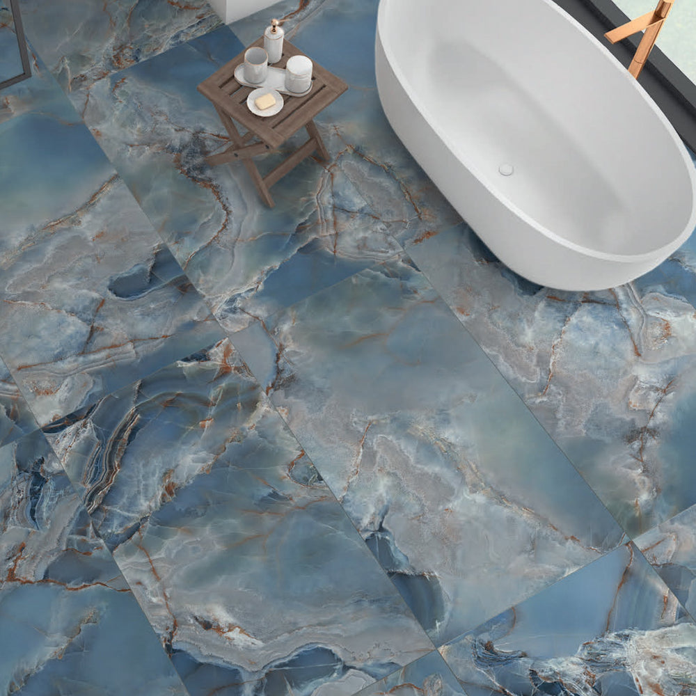Onice Reale 600x1200mm Polished Onyx Marble Look Porcelain Tile