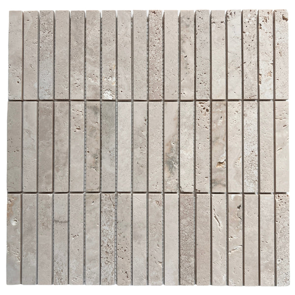 Rome Stack Natural Travertine Mosaic Tile Honed 298x305