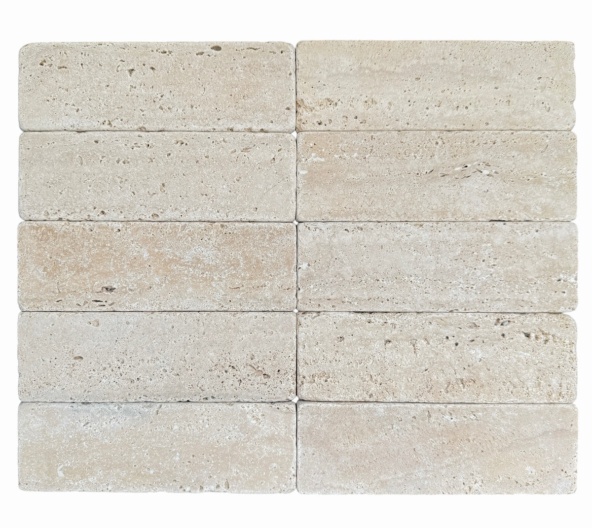 Rome Subway Natural Travertine Mosaic Tile Honed 200x65
