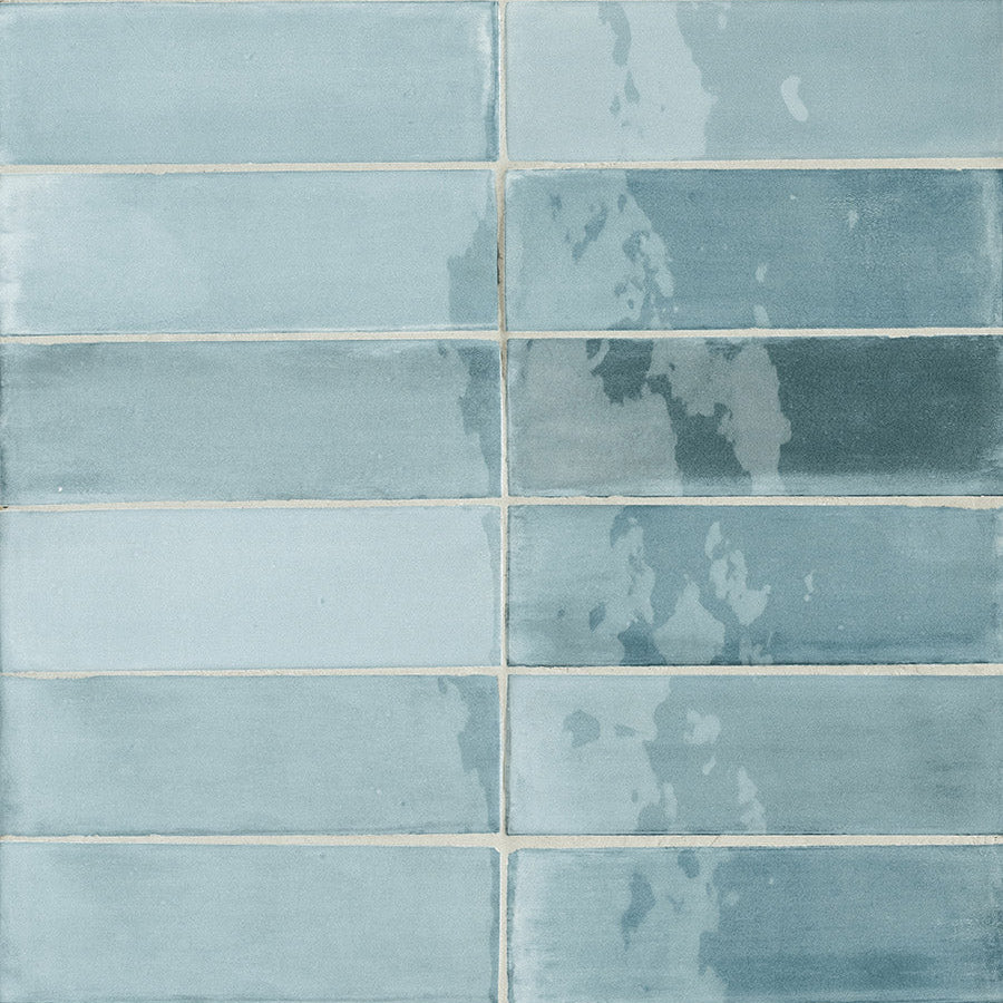 T-Brick Cerulean Gloss 52x160mm Handmade Look Ceramic Subway Tile