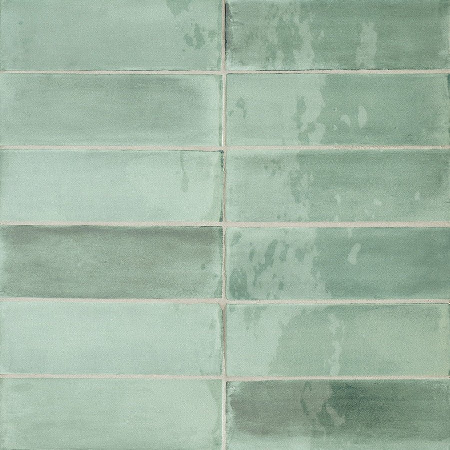 T-Brick Eucalyptus Gloss 52x160mm Handmade Look Ceramic Subway Tile