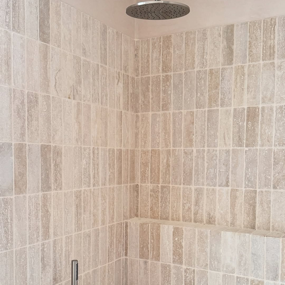 Rome Subway Natural Travertine Mosaic Tile Honed 200x65