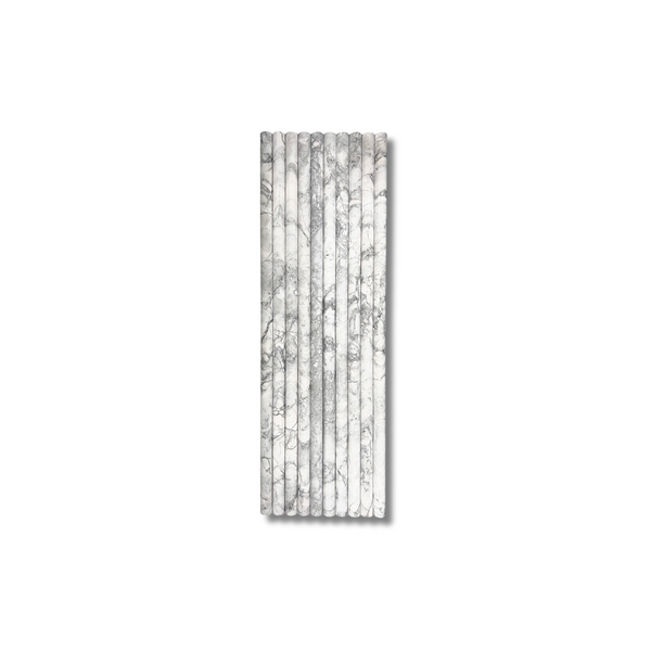 Bamboo Fluted Super White Natural Marble Mosaic Tile Honed 30x900mm