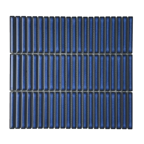 Vintage Stack Navy Kit Kat Mosaic Tile Gloss 284x295mm