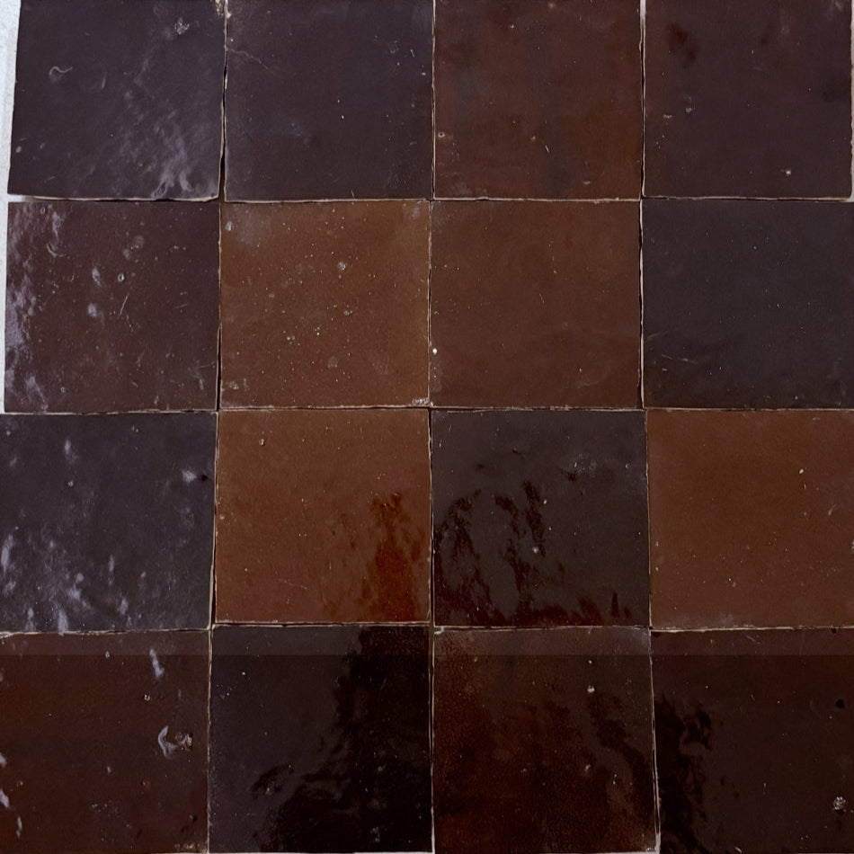 Zellige 100x100 Terracotta Square Moroccan Handmade Tile